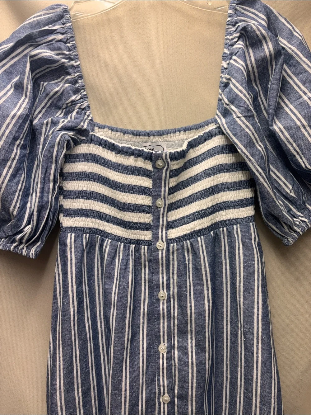 Emerson Fry Love Tomas Puff Sleeve
Striped Smocked Cotton Maxi Dress NWT XS/S - Picture 4 of 9